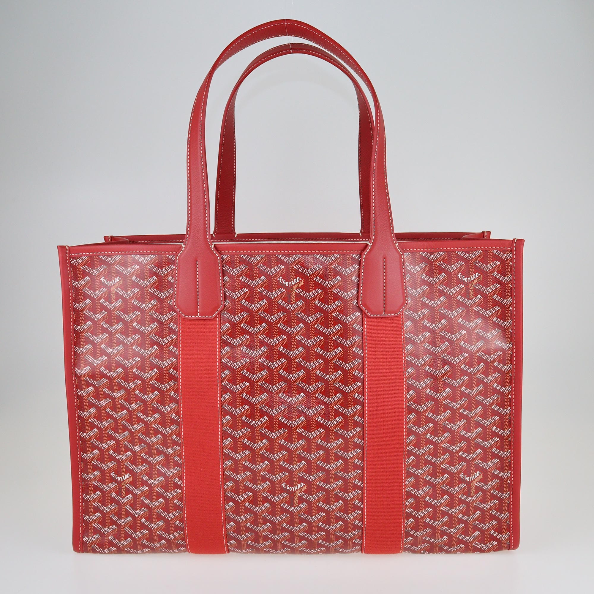 Red Chevron Print Villette MM Tote Bag Bags Goyard 