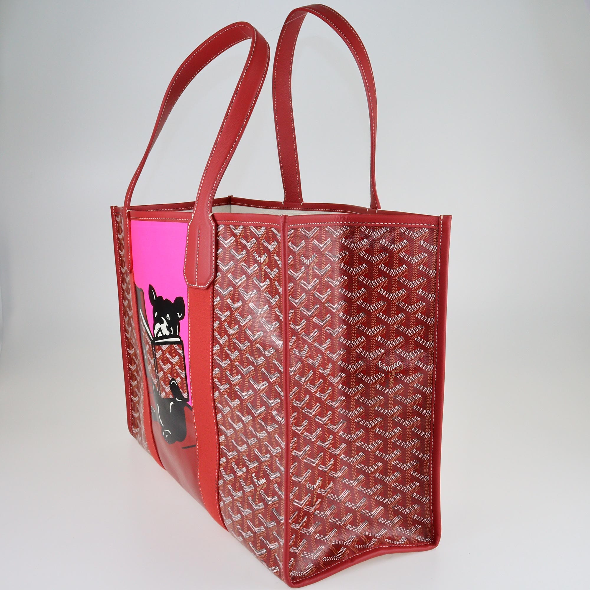 Red Chevron Print Villette MM Tote Bag Bags Goyard 