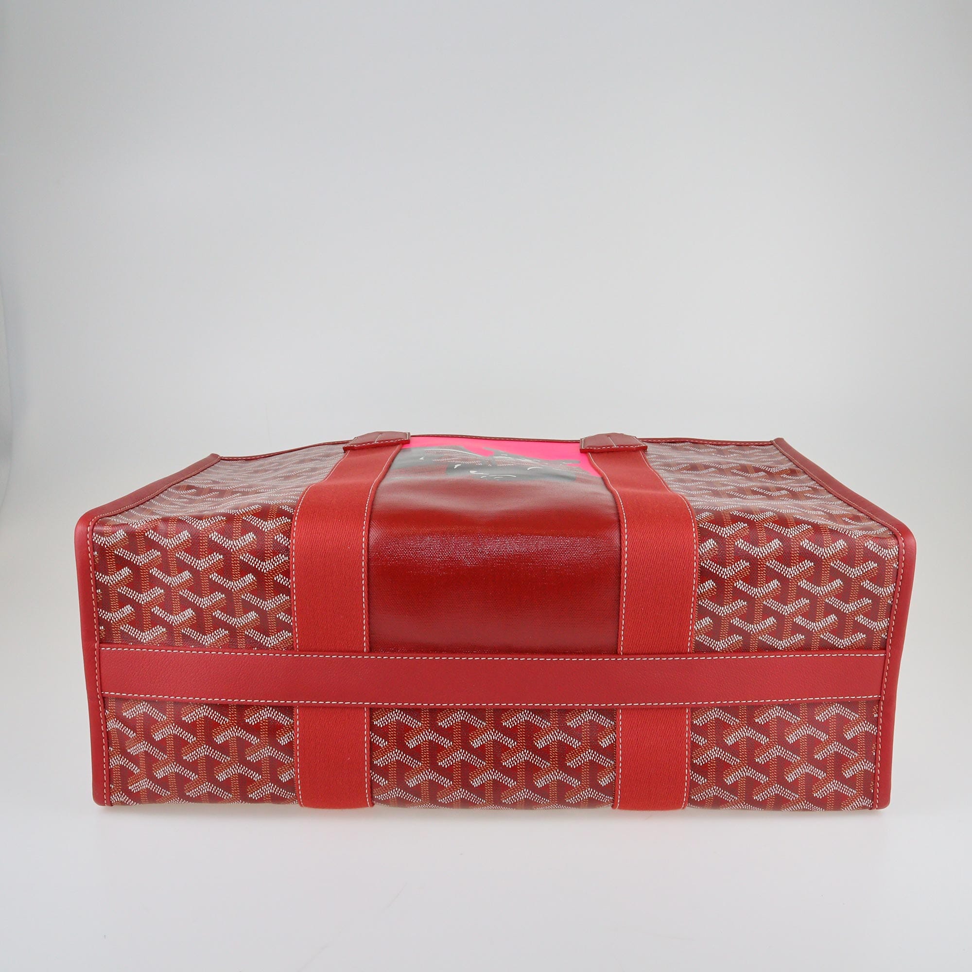 Red Chevron Print Villette MM Tote Bag Bags Goyard 