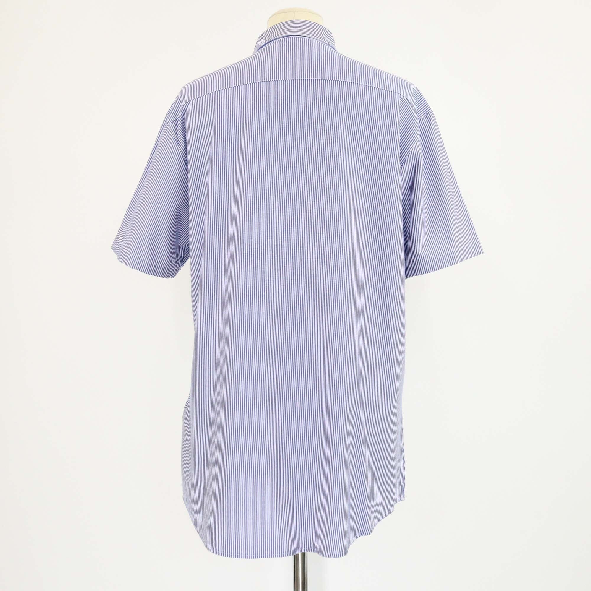 Prada Sport Blue Striped Short Sleeve Button Shirt Mens Prada 
