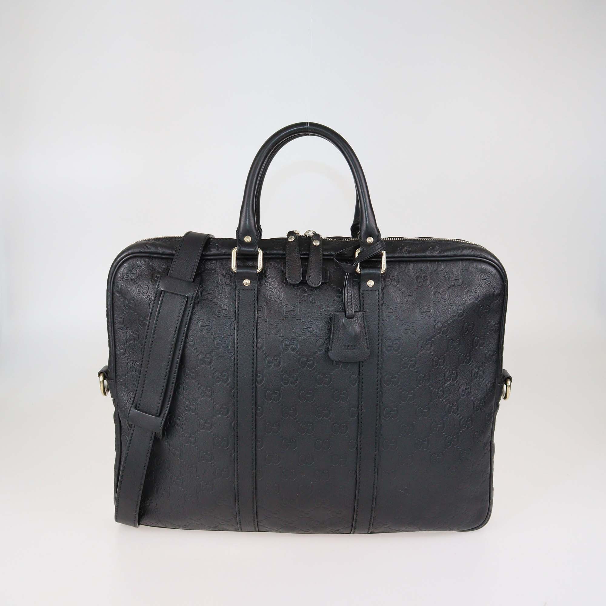Gucci Black Guccissima Business Bag
