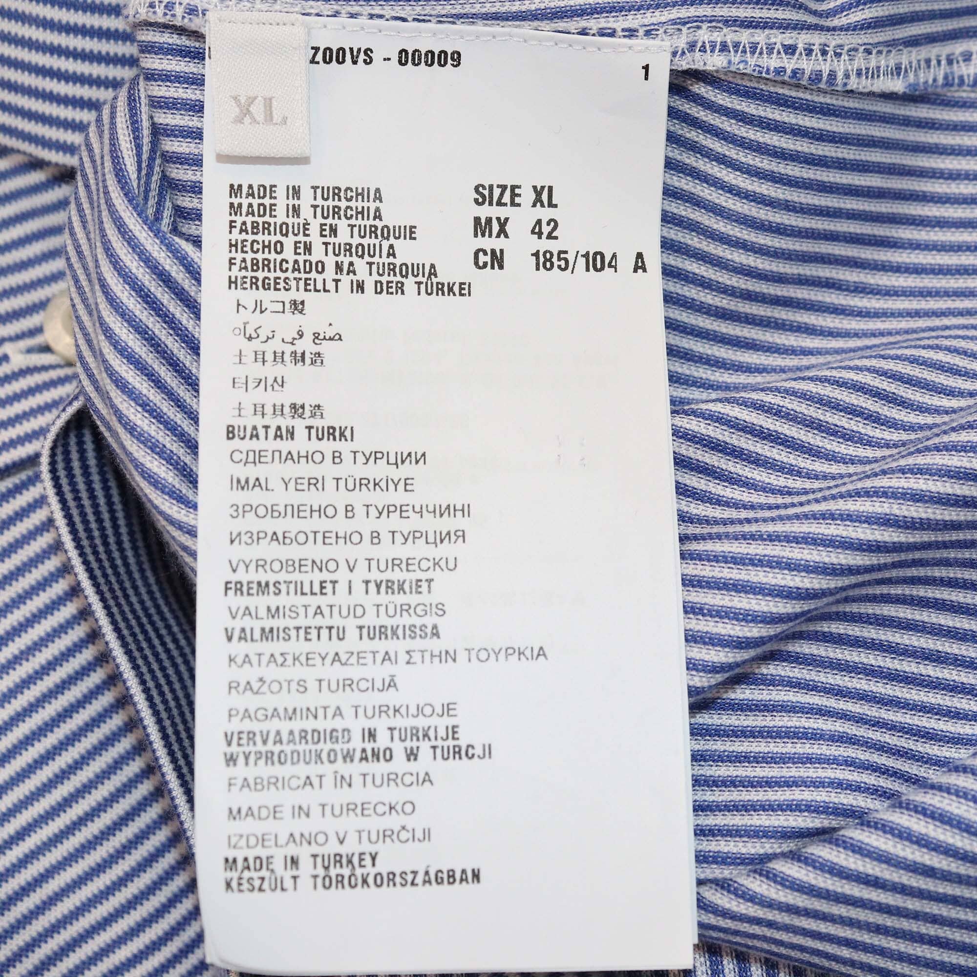 Prada Sport Blue Striped Short Sleeve Button Shirt Mens Prada 