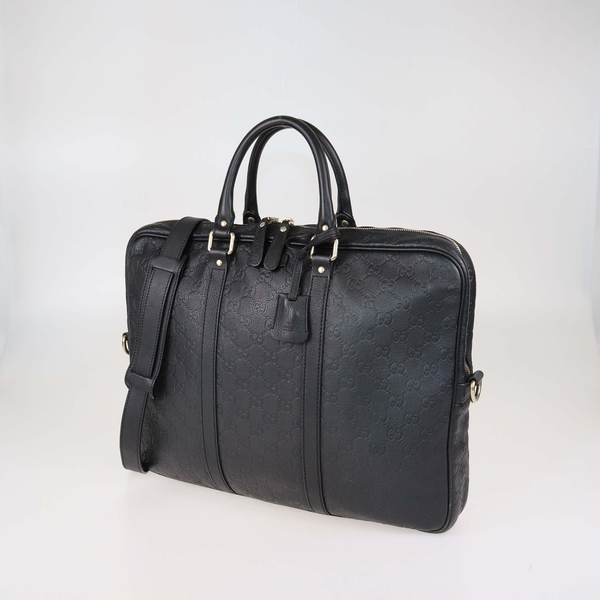Gucci Black Guccissima Business Bag