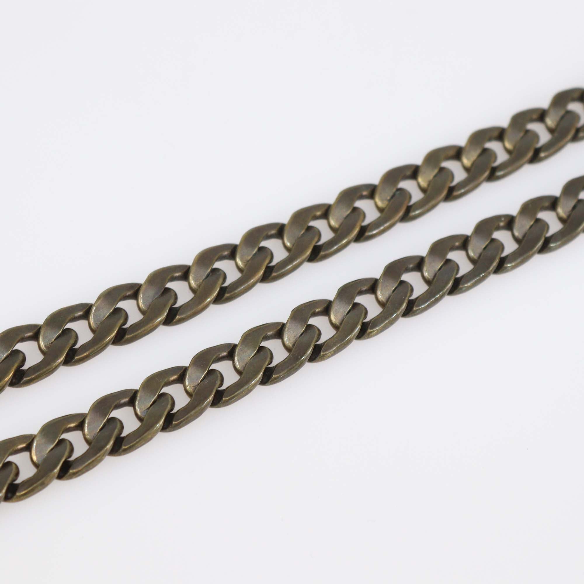 Lanvin Two-Tone Metal Chain Link 13 Crystal Choker Necklace