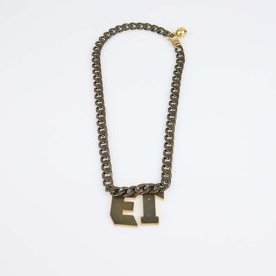 Lanvin Two-Tone Metal Chain Link 13 Crystal Choker Necklace