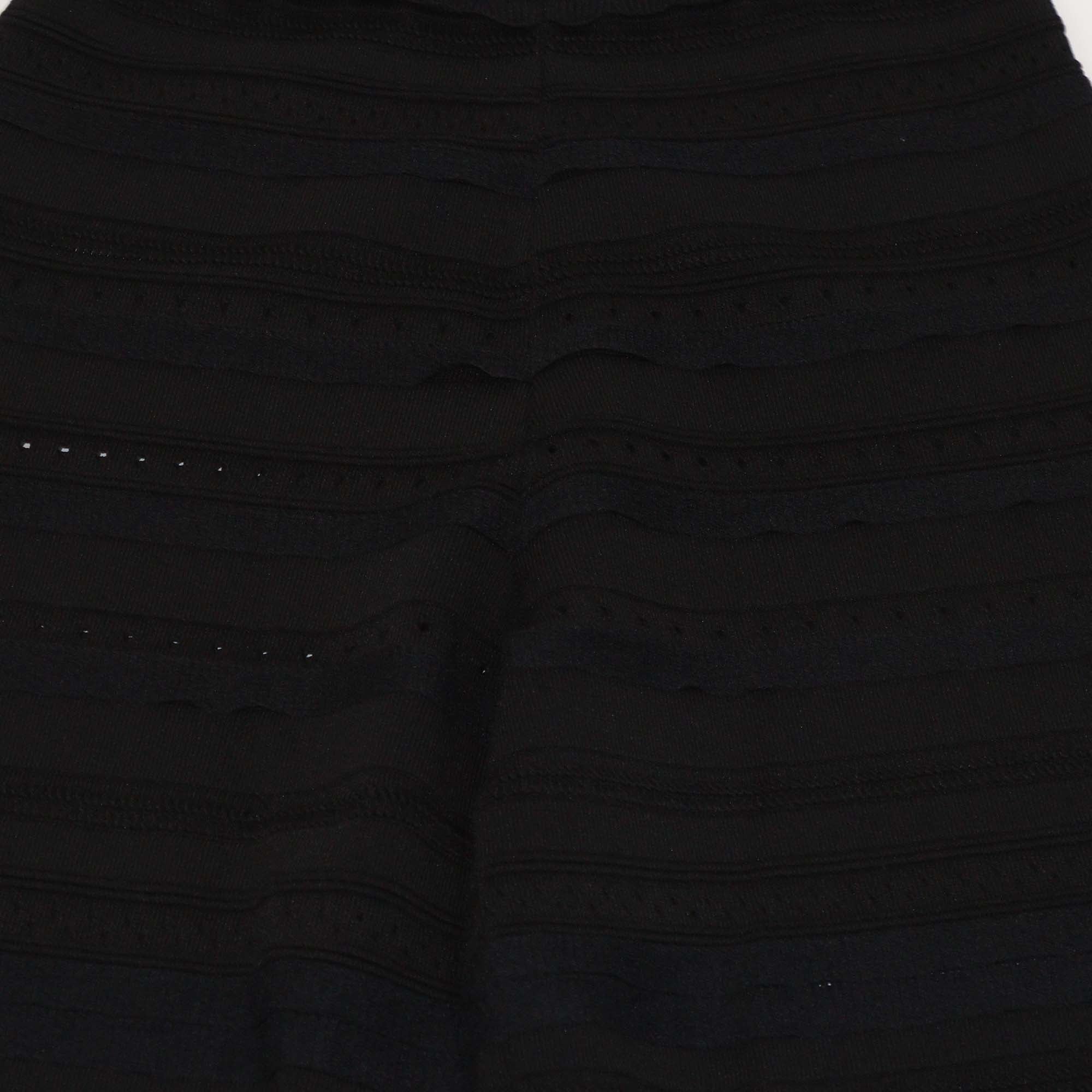 Sandro Black Blend Viscose Knitted Ruched Flared Pants