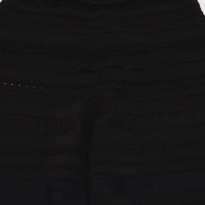 Sandro Black Blend Viscose Knitted Ruched Flared Pants