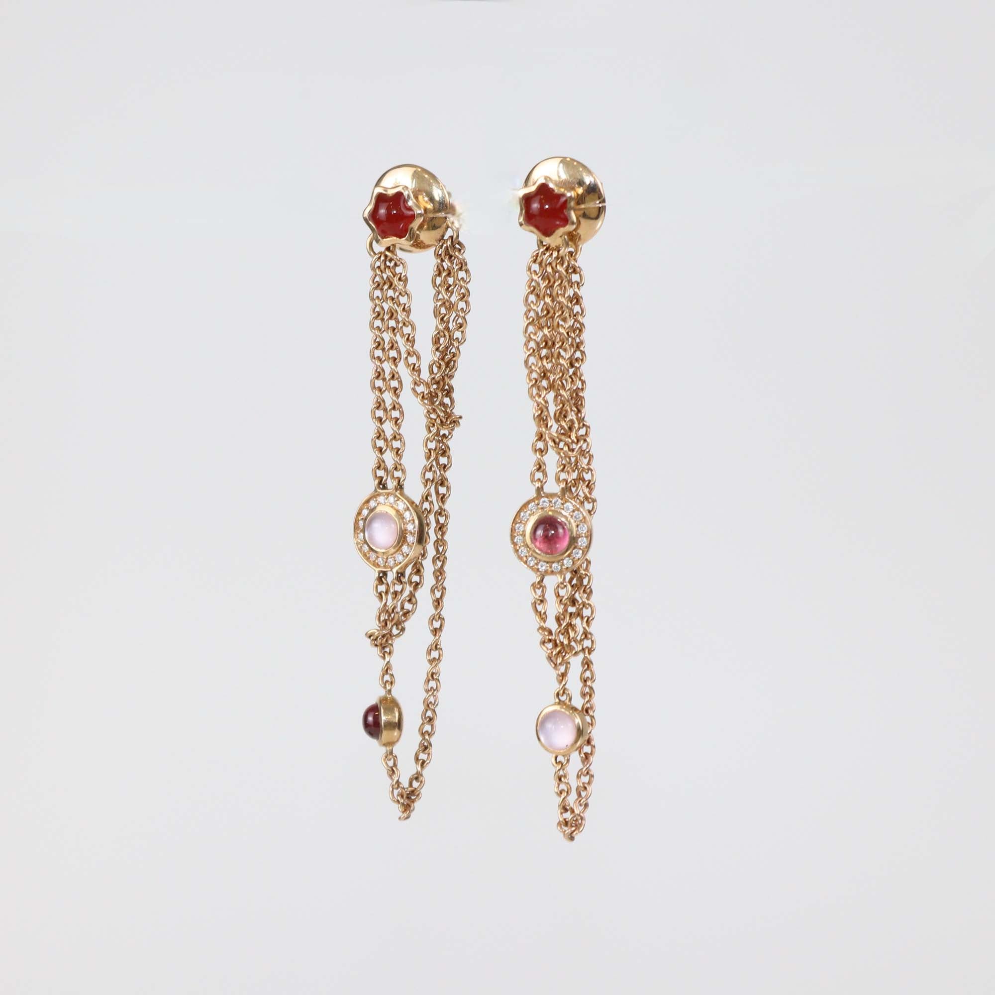 Montblanc Multi Gemstone 18k Rose Gold Earrings