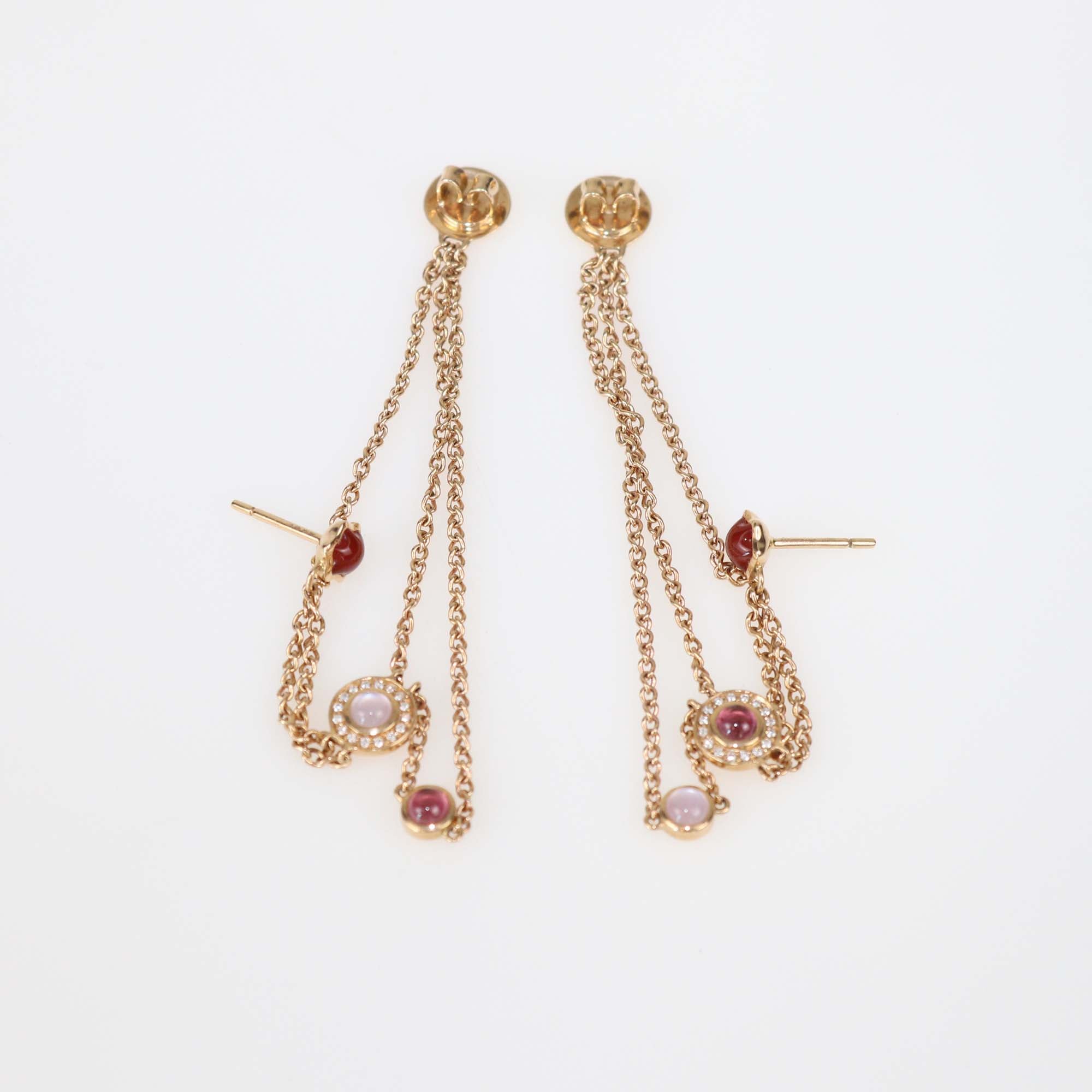 Montblanc Multi Gemstone 18k Rose Gold Earrings