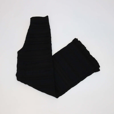 Sandro Black Blend Viscose Knitted Ruched Flared Pants