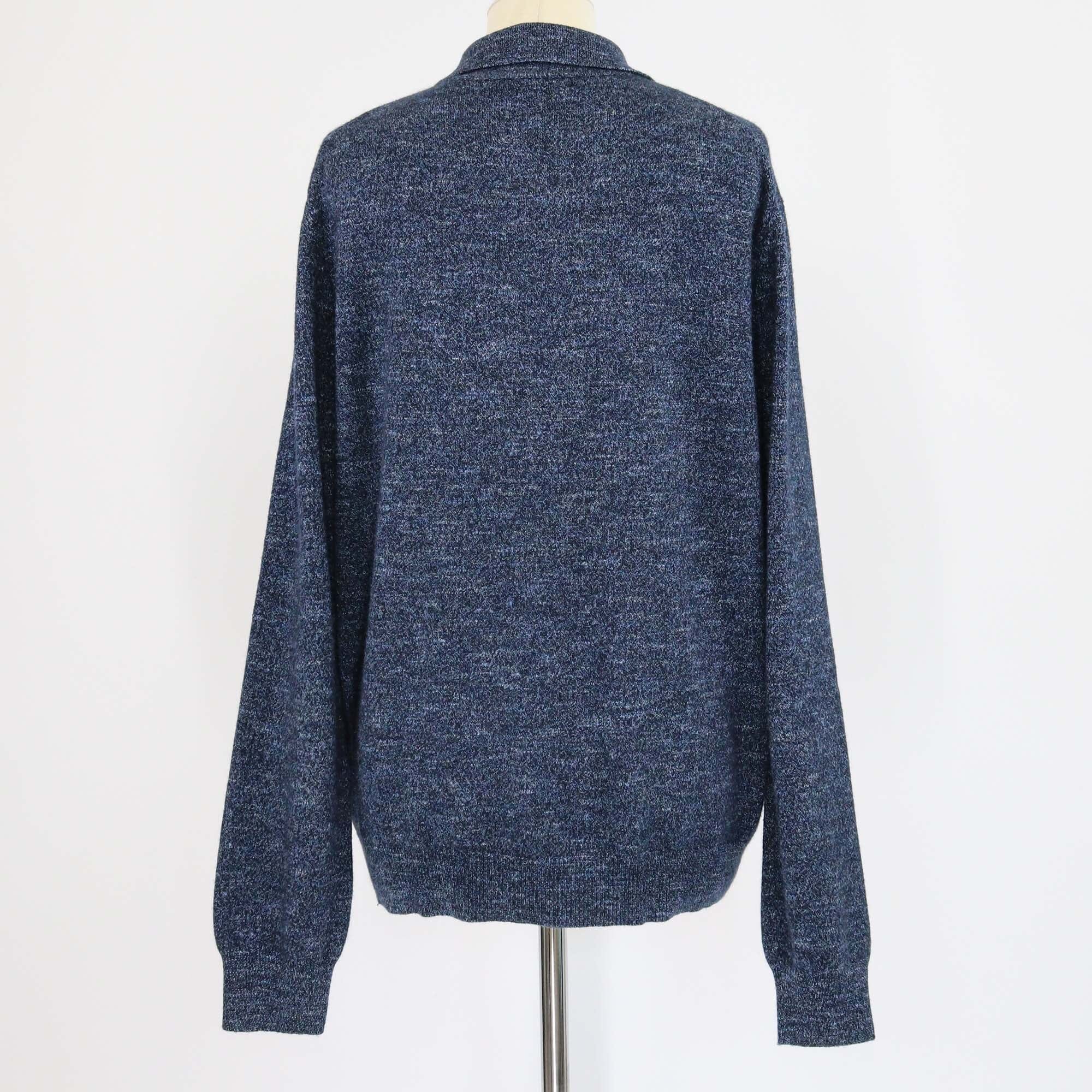 Gucci Navy Blue Knitted Long Sleeve Polo Sweater Mens Gucci 