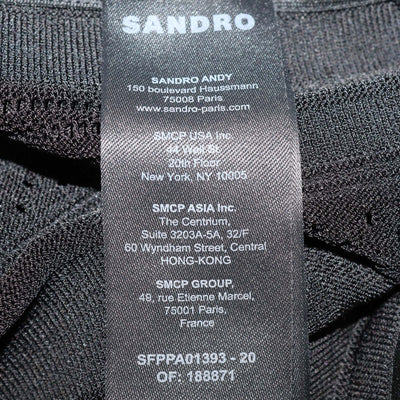 Sandro Black Blend Viscose Knitted Ruched Flared Pants