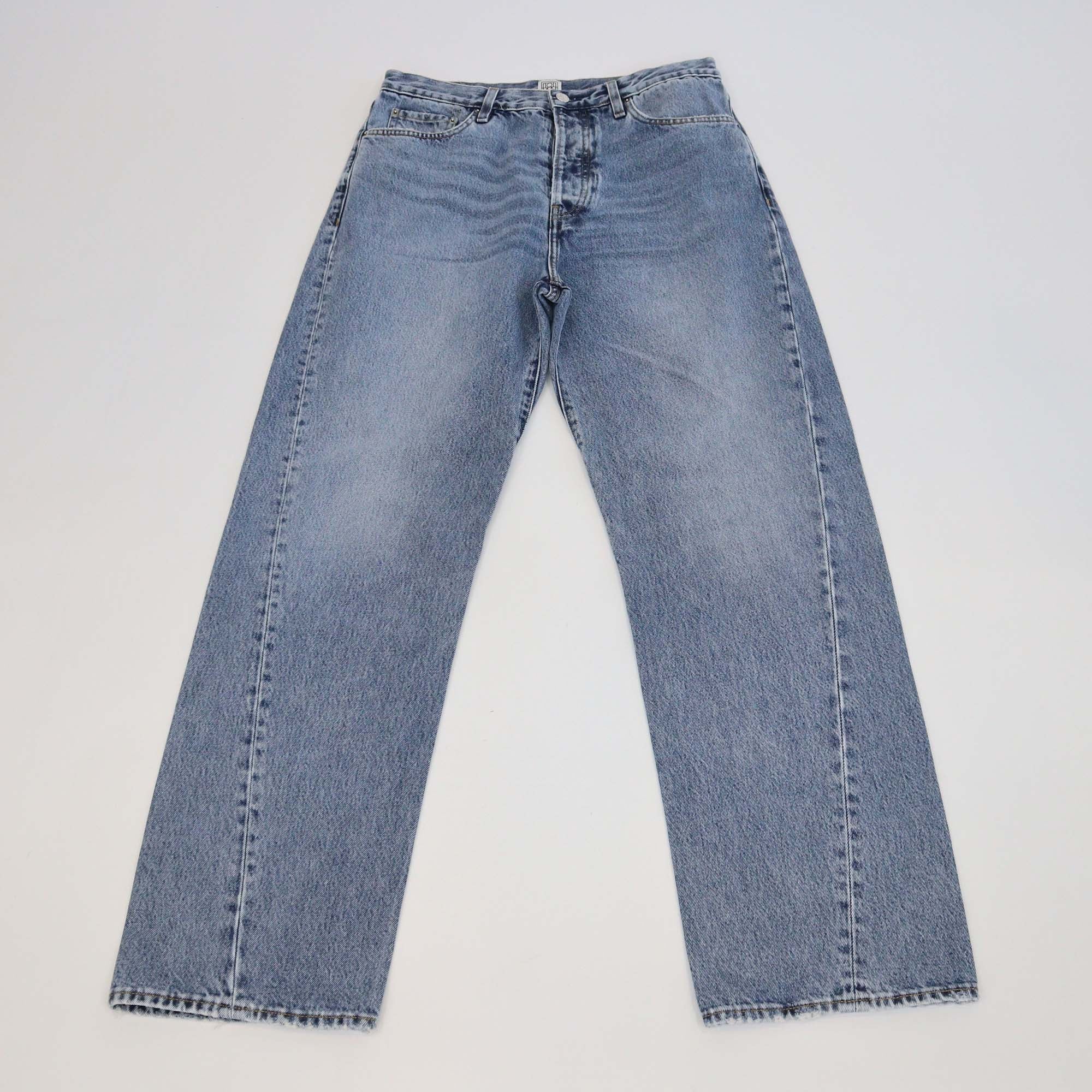 Toteme Blue Denim Twisted Seam Pants