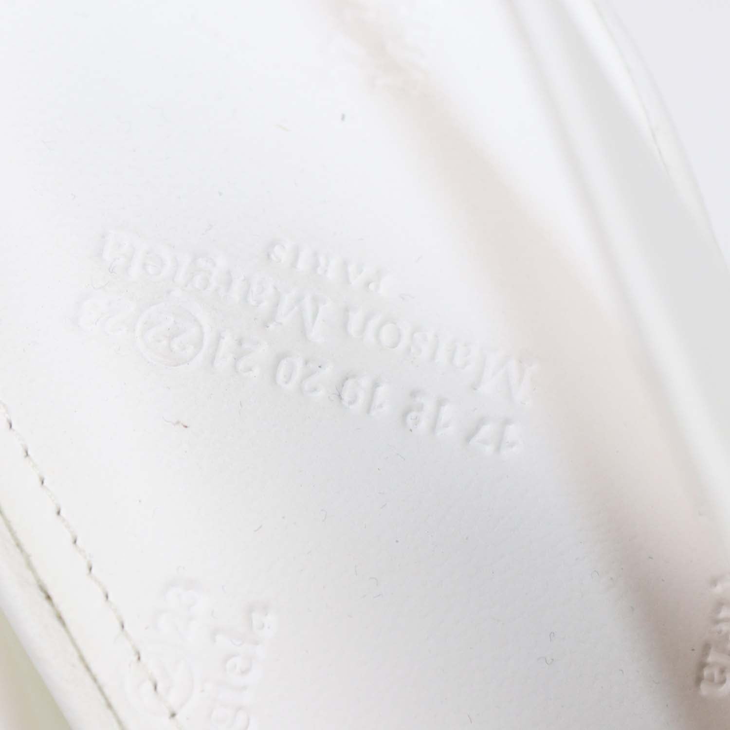 Maison Margiela White Leather Hologram Block Heel Tabi Slingback Pumps