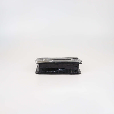 Stephane Rolland Black Crocodile Leather Crystal Limited Edition Talitha Clutch
