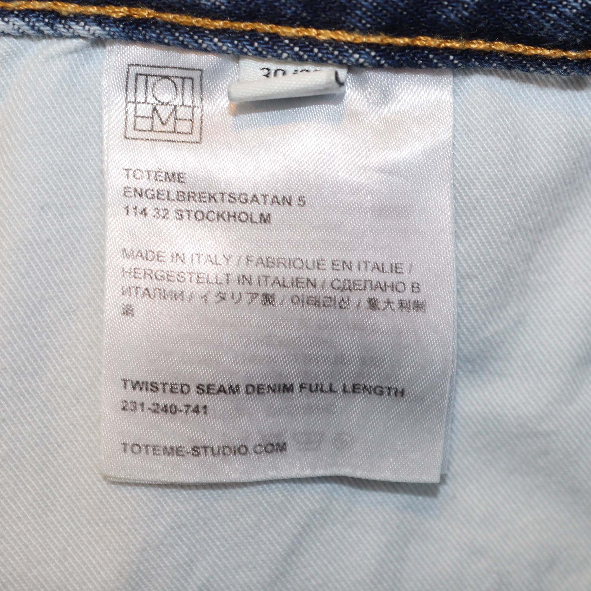 Toteme Blue Denim Twisted Seam Pants