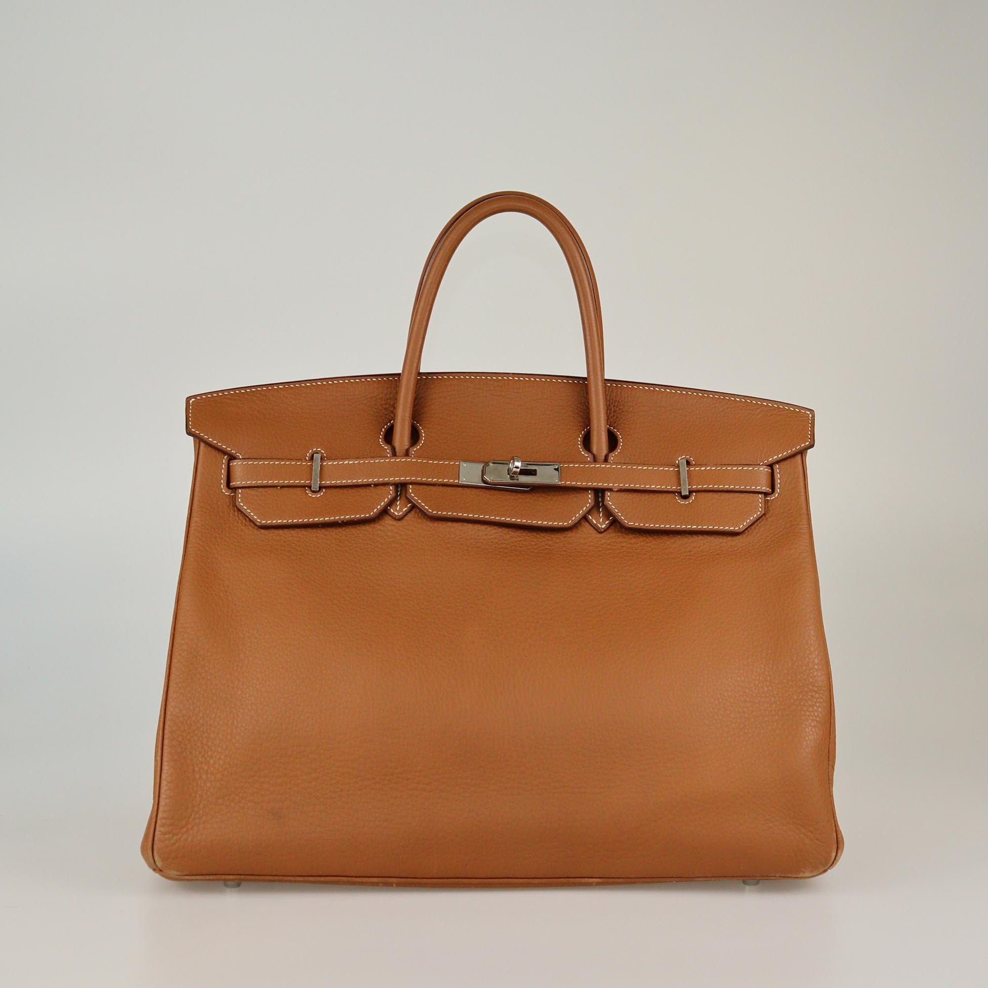 Hermes Gold Clemence Palladium Hardware Birkin 40 Bag Womens Hermes 