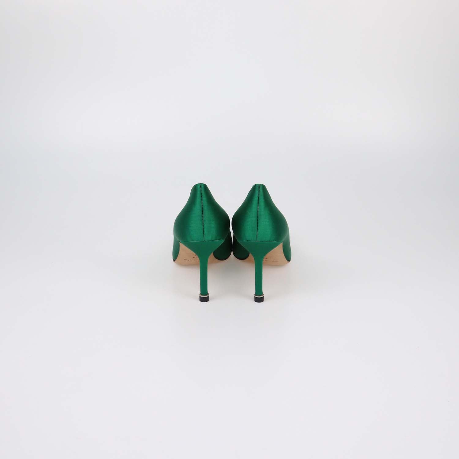 Manolo Blahnik Green Satin Hangisi Pumps