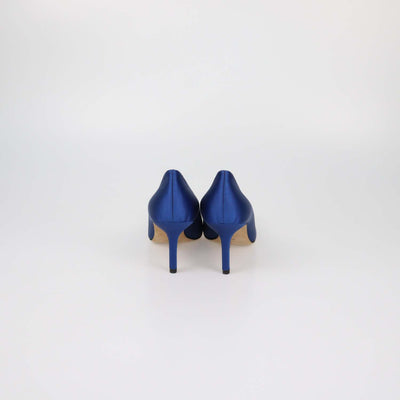 Manolo Blahnik Blue Satin Hangisi Pumps