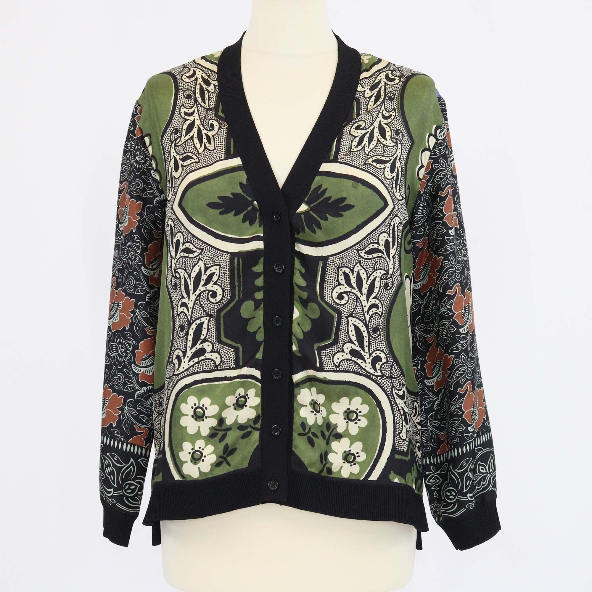 Valentino Multicolor Printed V Neck Cardigan Womens Valentino 