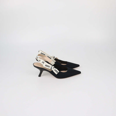 Christian Dior Black Fabric J'Adior Slingback Pumps