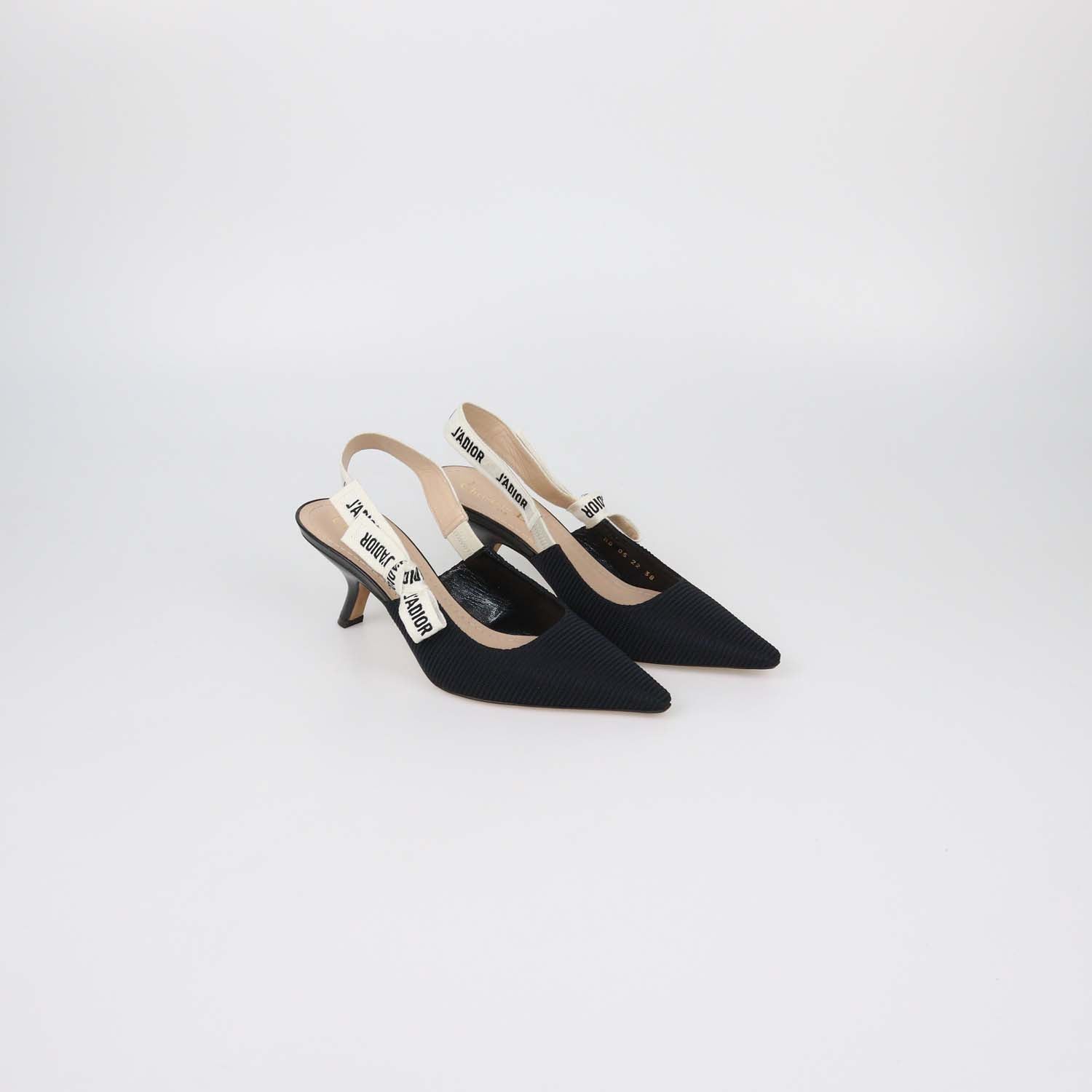 Christian Dior Black Fabric J'Adior Slingback Pumps