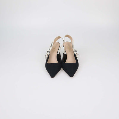 Christian Dior Black Fabric J'Adior Slingback Pumps