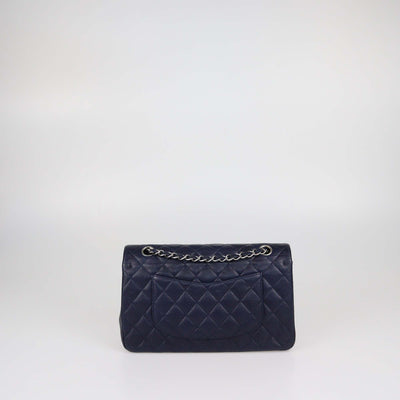 Chanel Navy Blue Caviar Leather Medium Classic Double Flap Bag