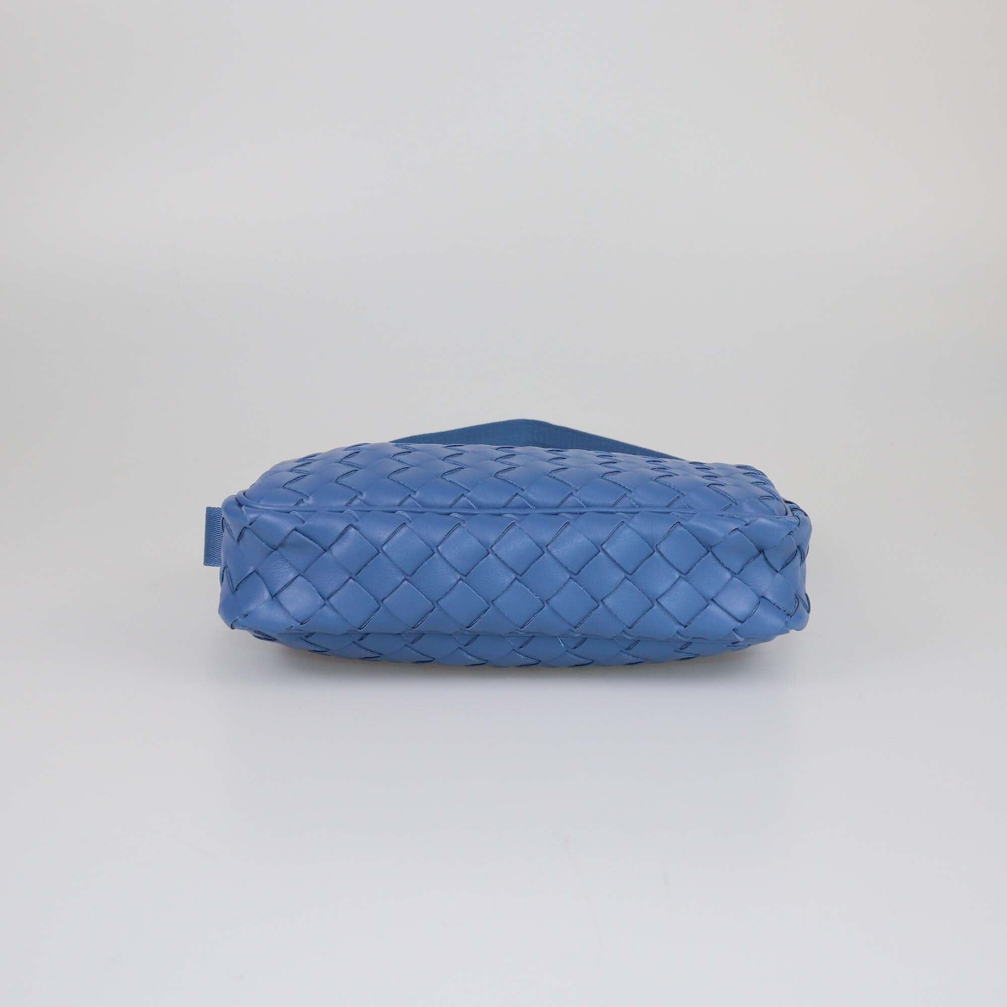 Bottega Veneta Blue Intrecciato Small Camera Bag Mens Bottega Veneta 