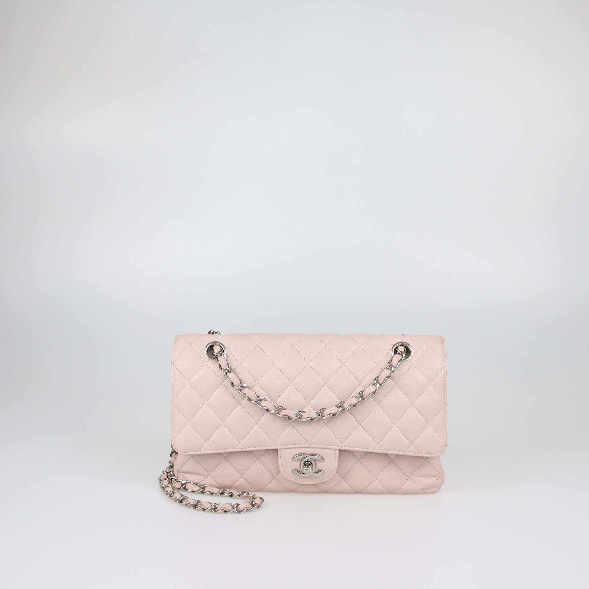 Chanel Pink Caviar Leather Medium Classic Double Flap Bag