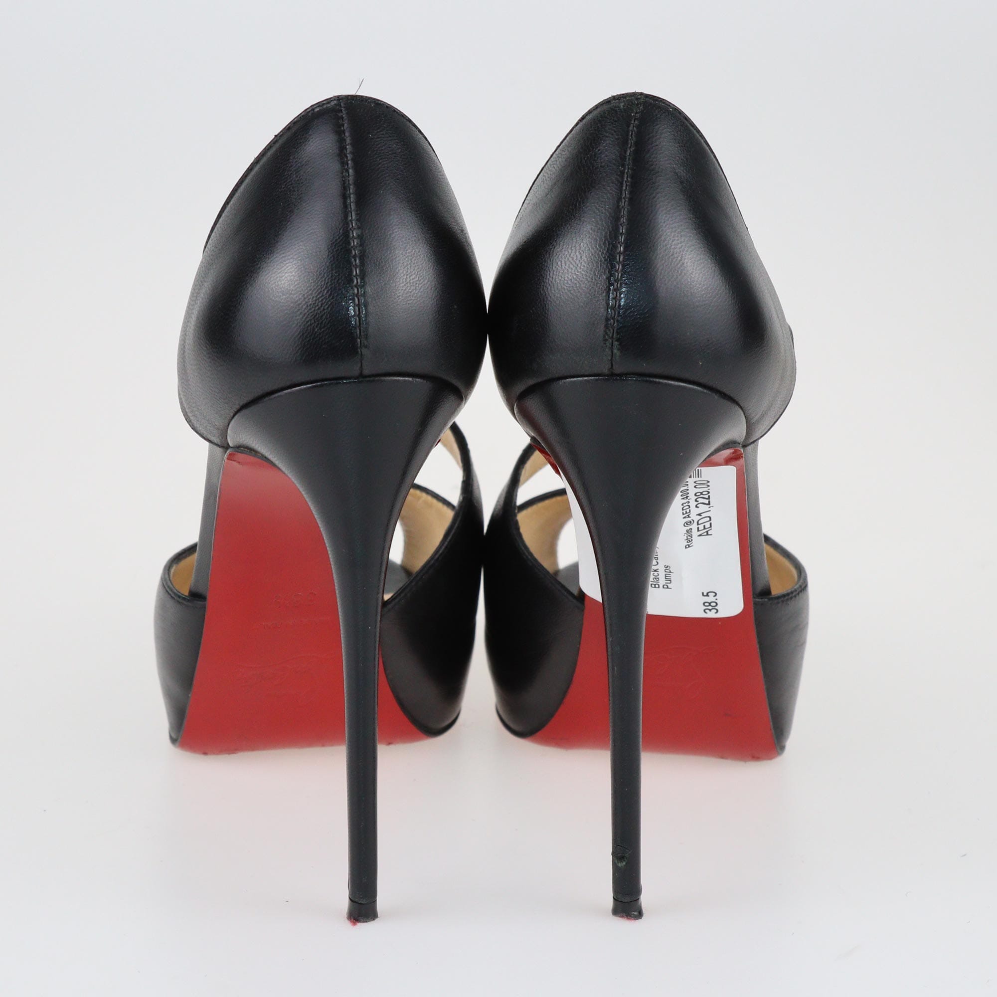 Black Catchy Two Peep Toe Pumps Shoes Christian Louboutin 