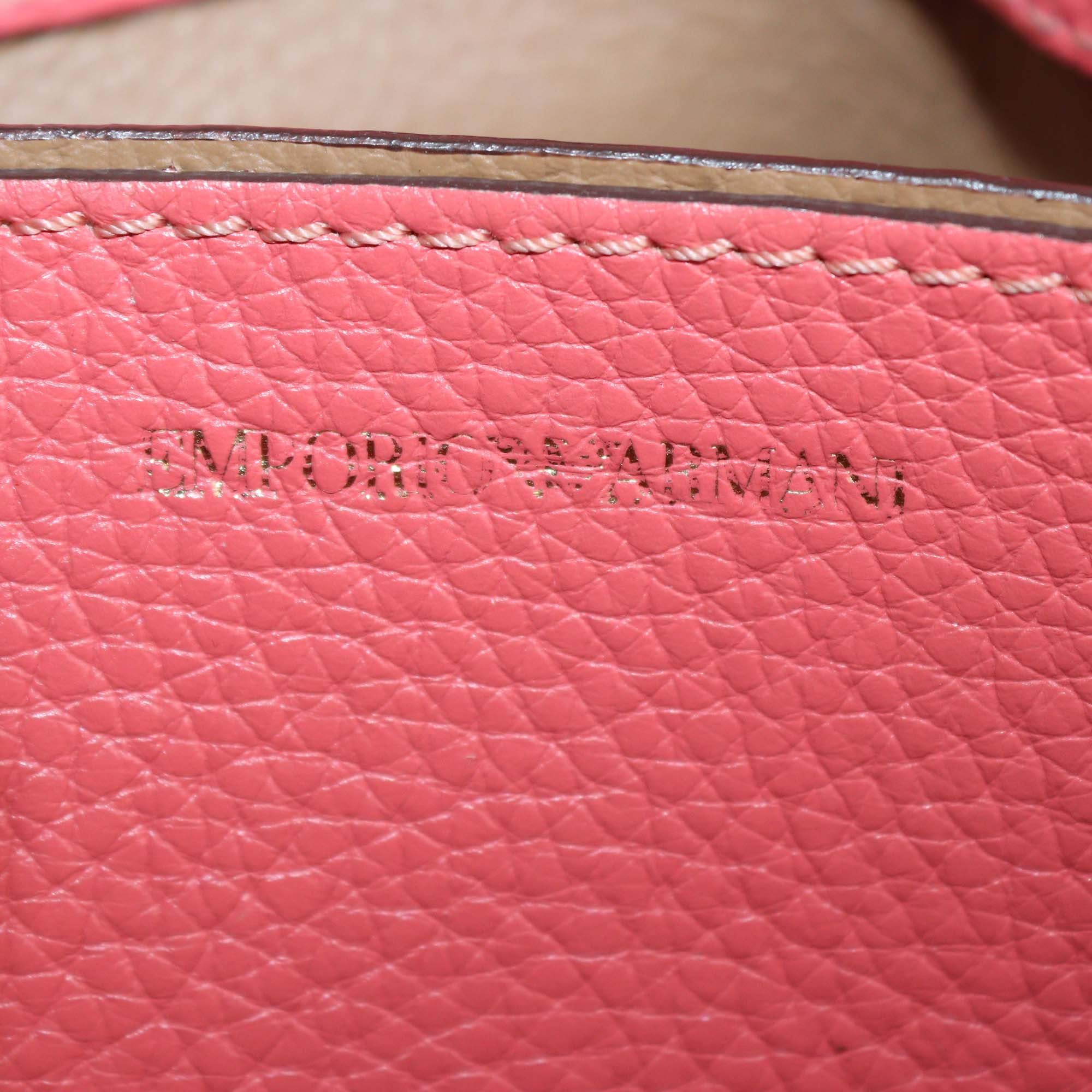 Emporio Armani Pink Leather Small Tote