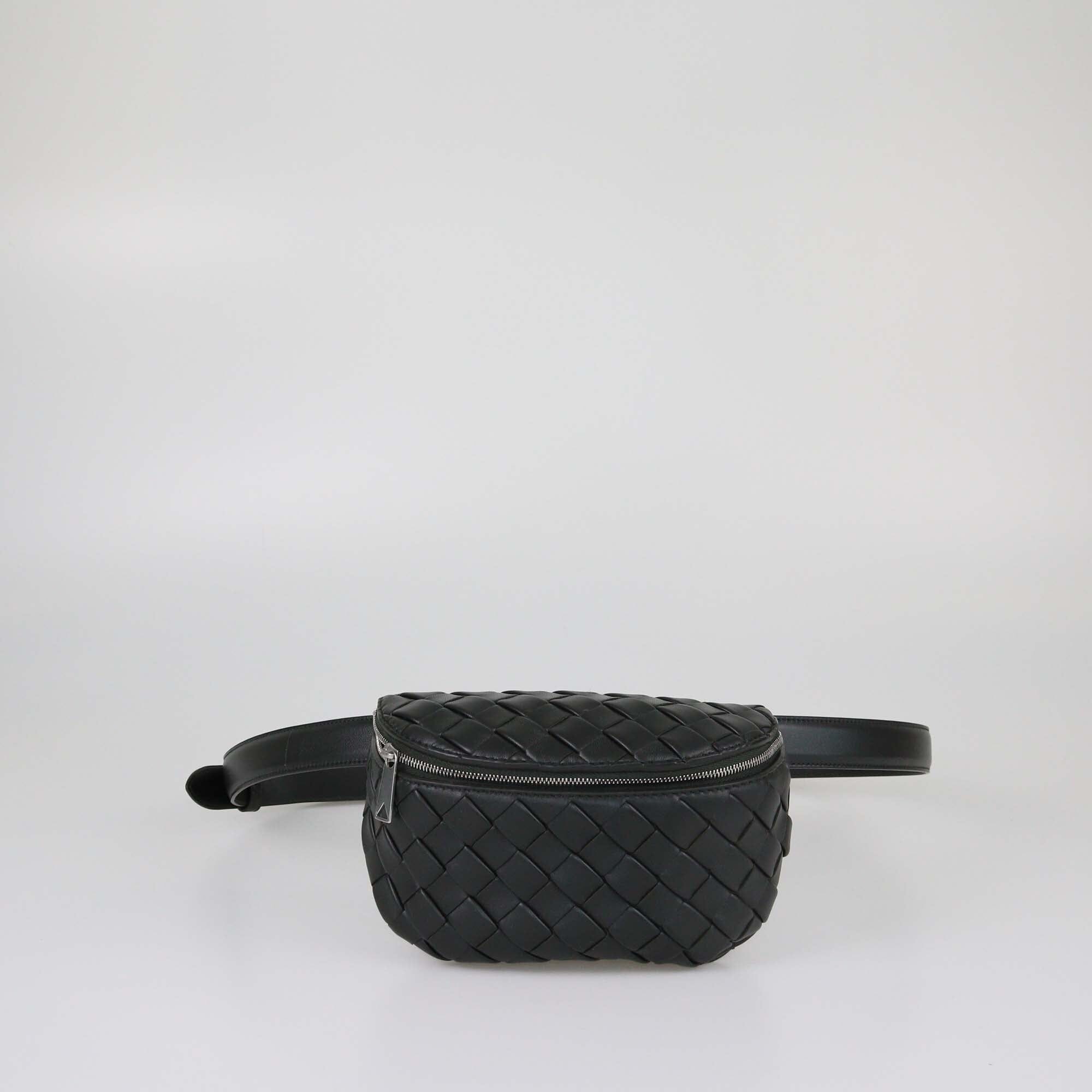 Bottega Veneta Black Intrecciato Padded Belt Bag Mens Bottega Veneta 