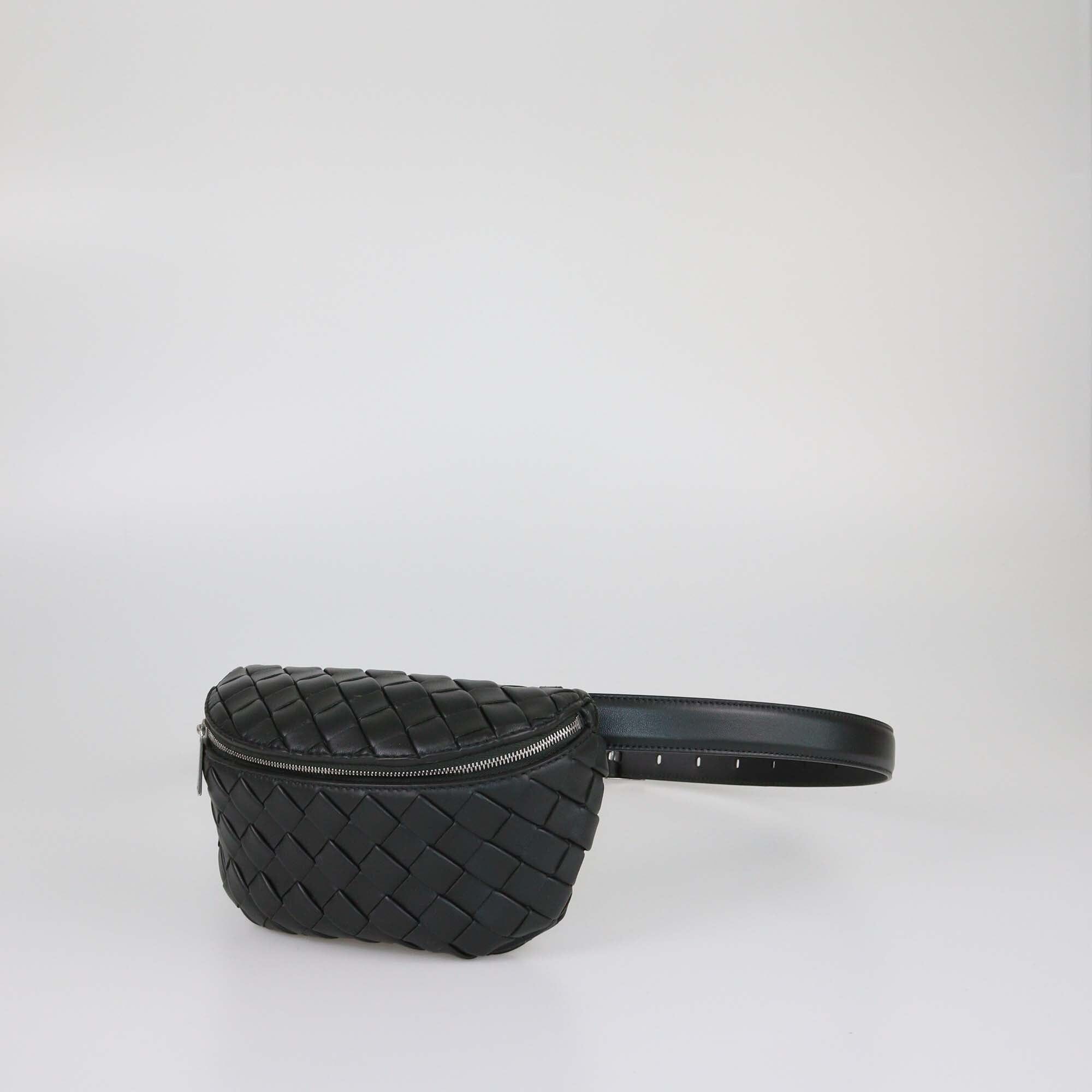 Bottega Veneta Black Intrecciato Padded Belt Bag Mens Bottega Veneta 