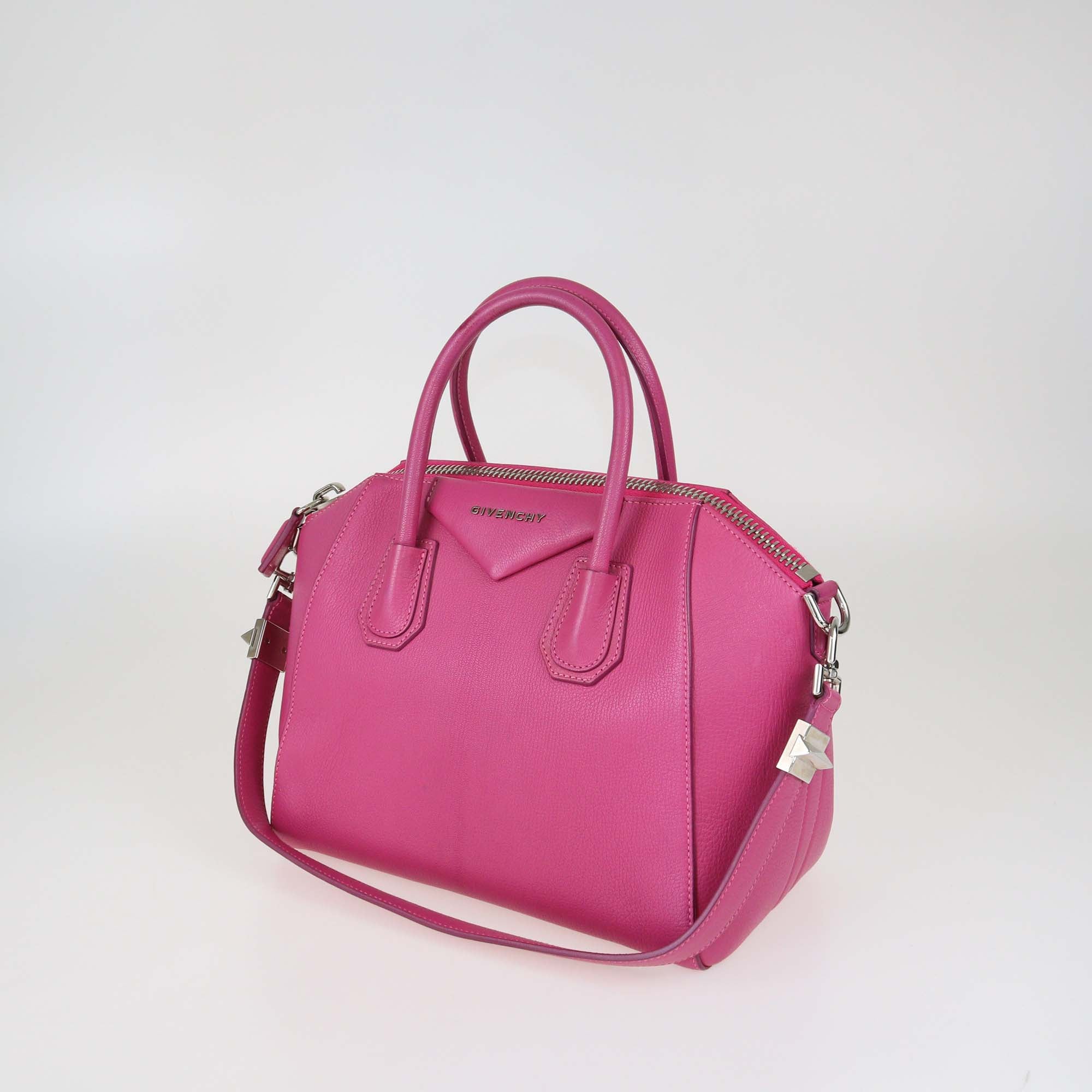 Givenchy Magenta Leather Small Antigona Satchel