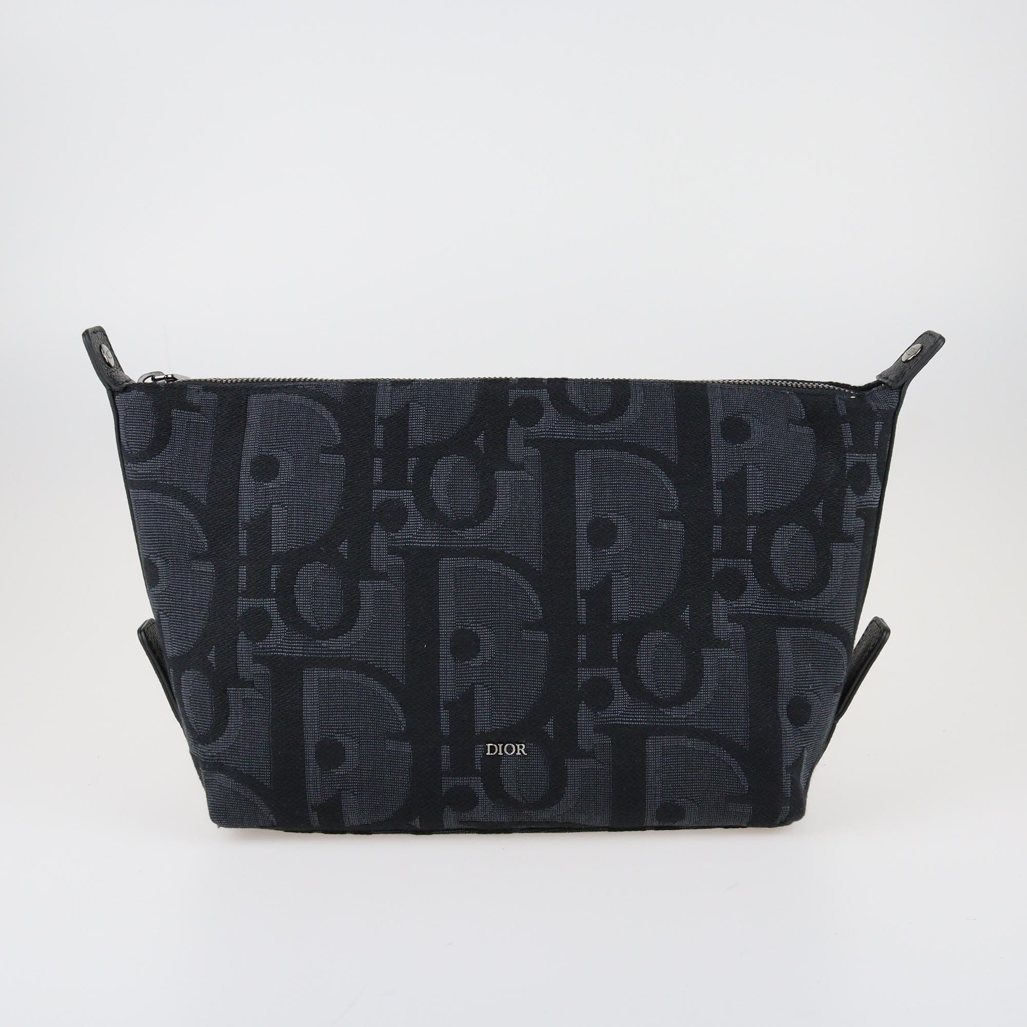 Black Maxi Dior Oblique Jacquard Toiletry Bag Bags Dior 