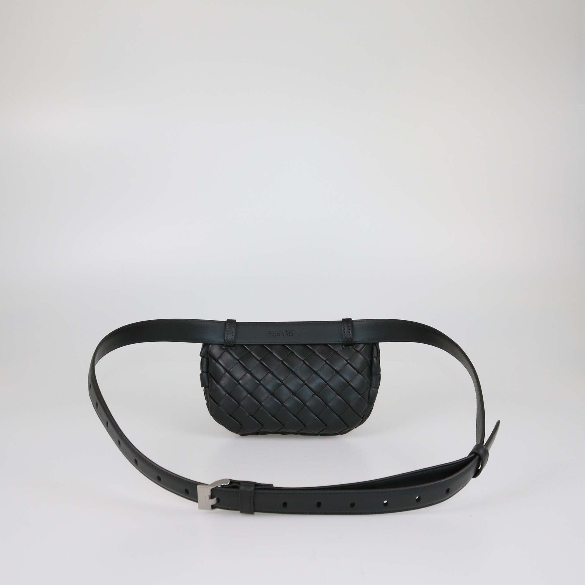 Bottega Veneta Black Intrecciato Padded Belt Bag Mens Bottega Veneta 