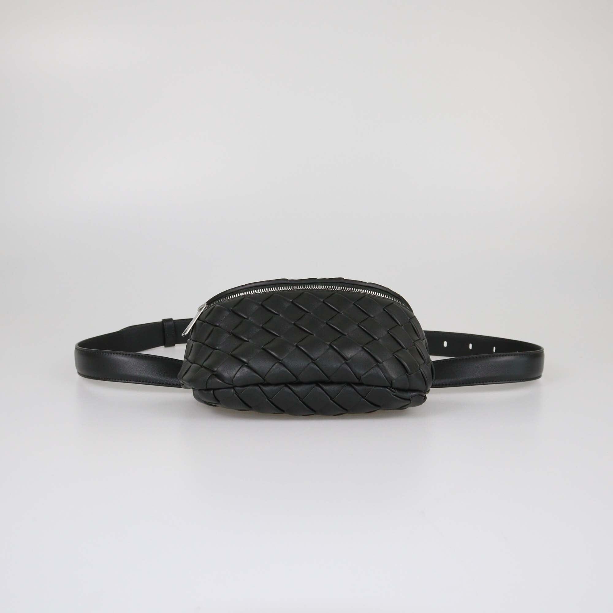 Bottega Veneta Black Intrecciato Padded Belt Bag Mens Bottega Veneta 