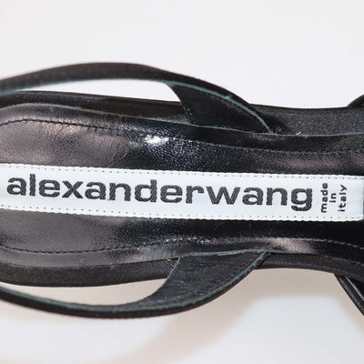 Alexander Wang Black Satin Crystal Embellished Grace Slingback Pumps