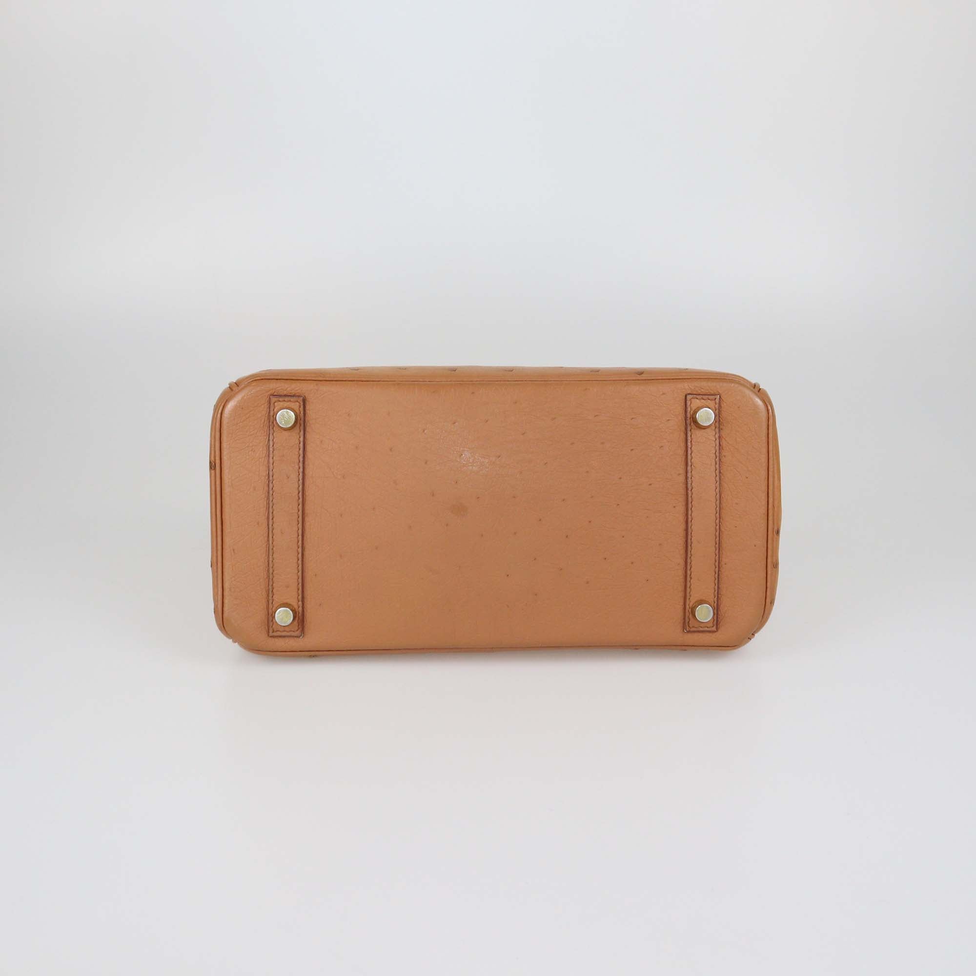 Hermes Gold Ostrich Gold Hardware Birkin 30 Bag