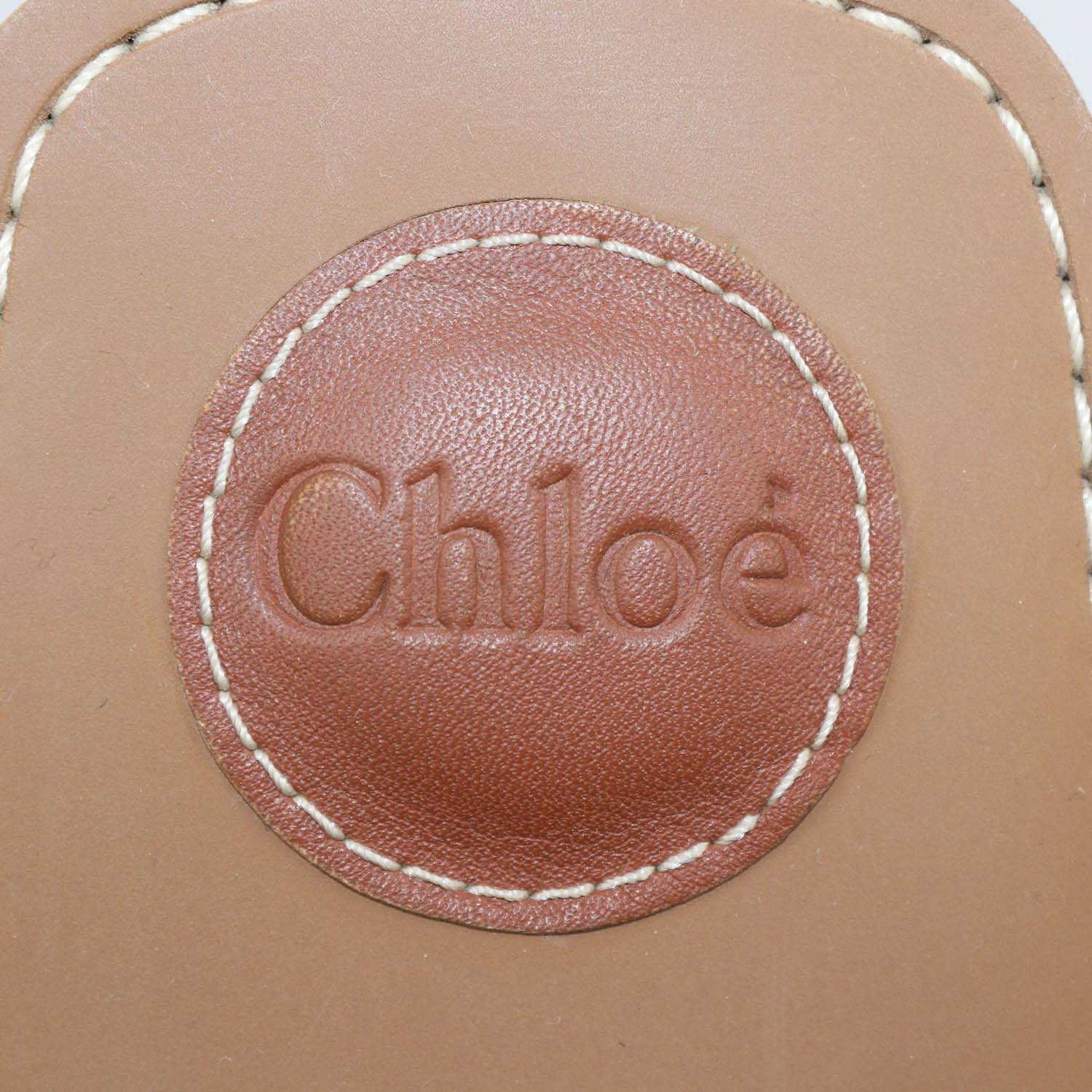 Chloe Black Canvas Logo Woody Flat Slide
