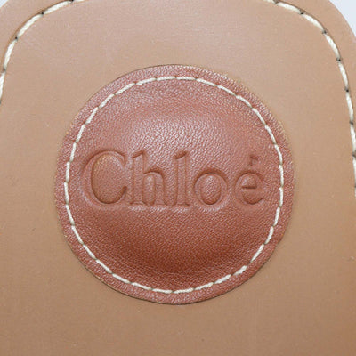 Chloe Black Canvas Logo Woody Flat Slide
