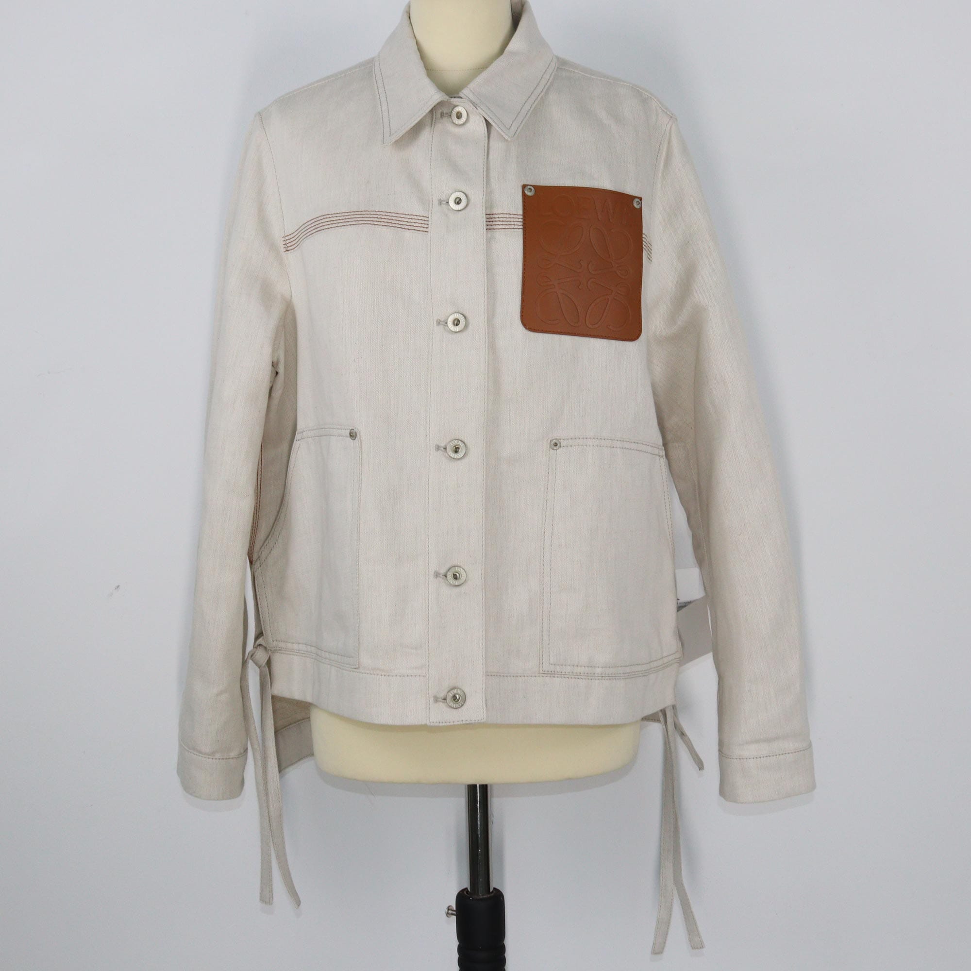 White/Brown Workwear Jacket Clothing Loewe 