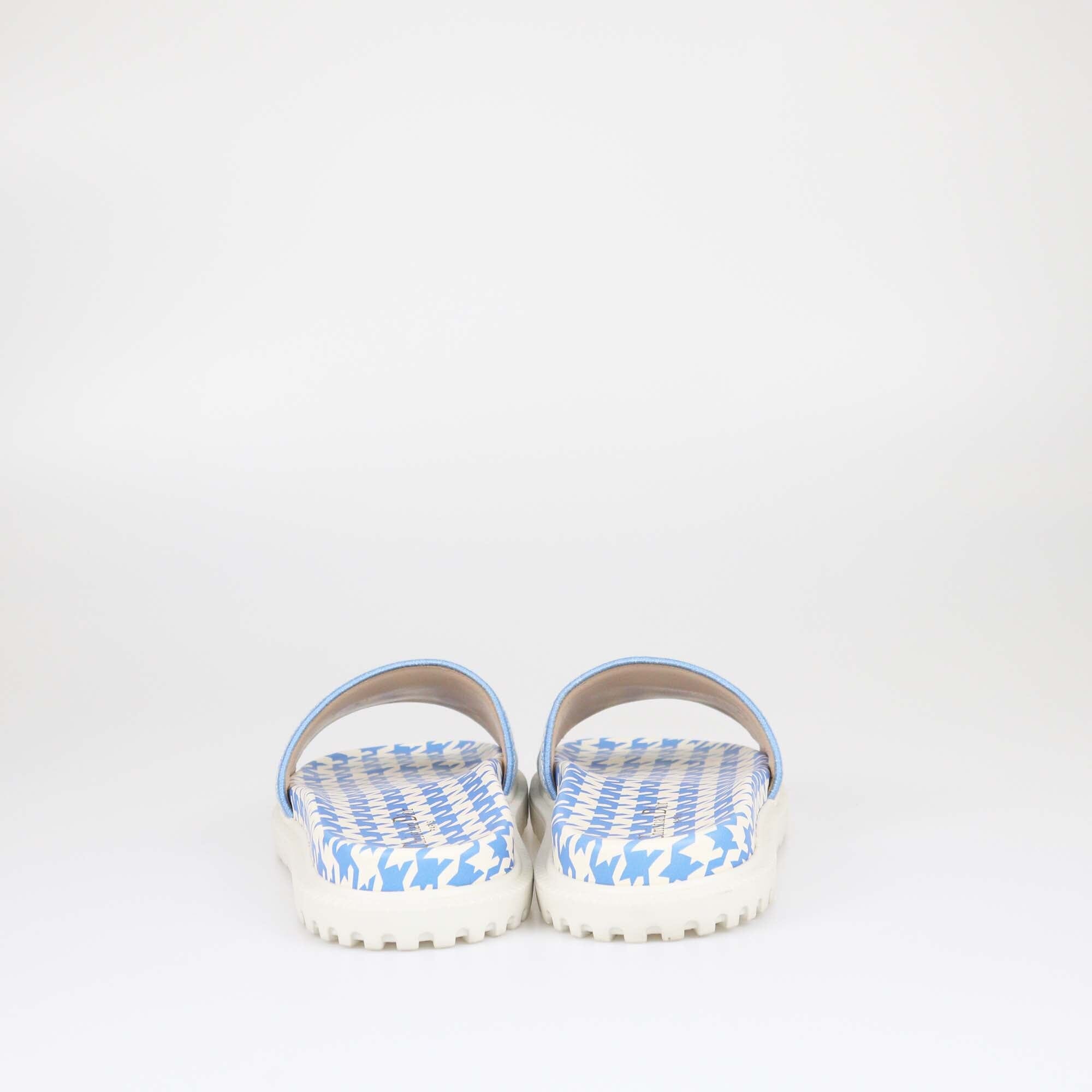 Dior Blue Embroidered Dway Slides Womens Christian Dior 