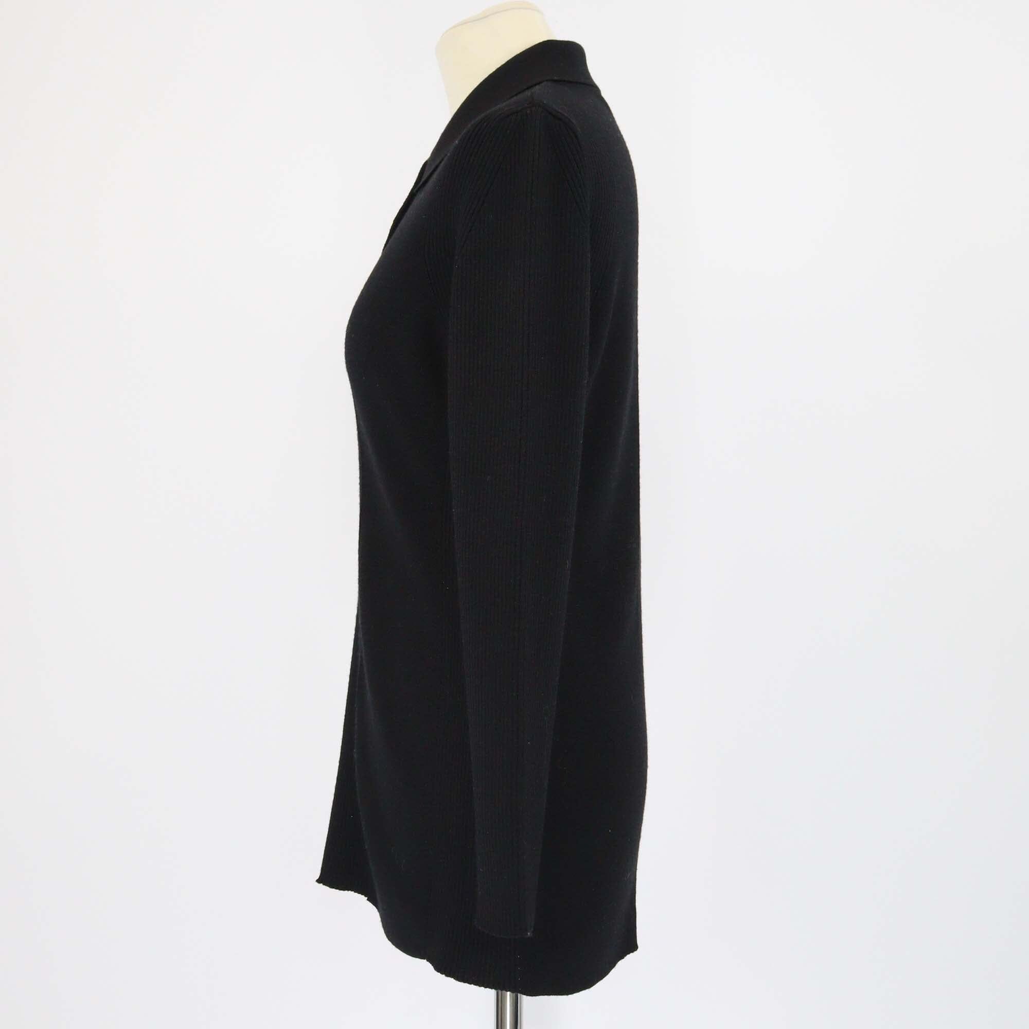 Salvatore Ferragamo Black Knitted Polo Sweater Womens Salvatore Ferragamo 
