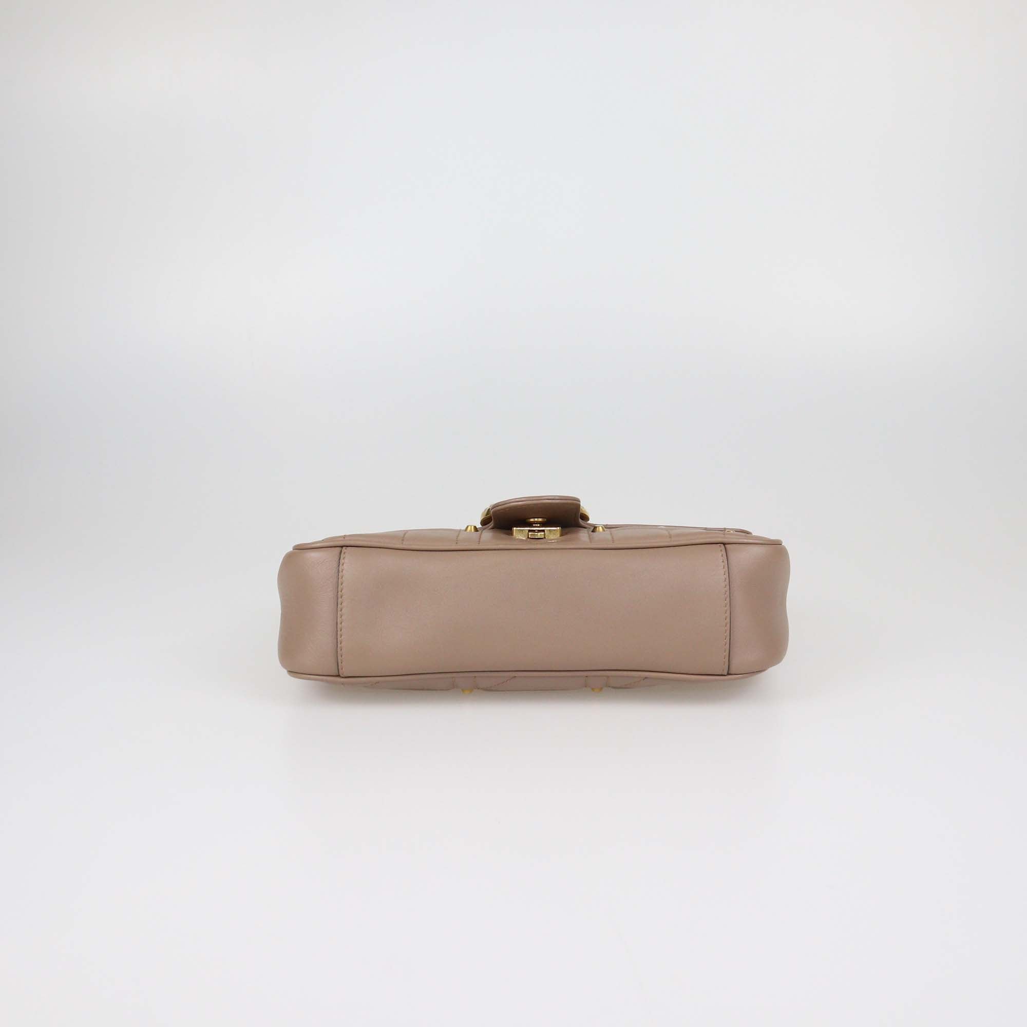 Gucci Old Rose Quilted Leather Medium Pearly GG Marmont Shoulder Bag