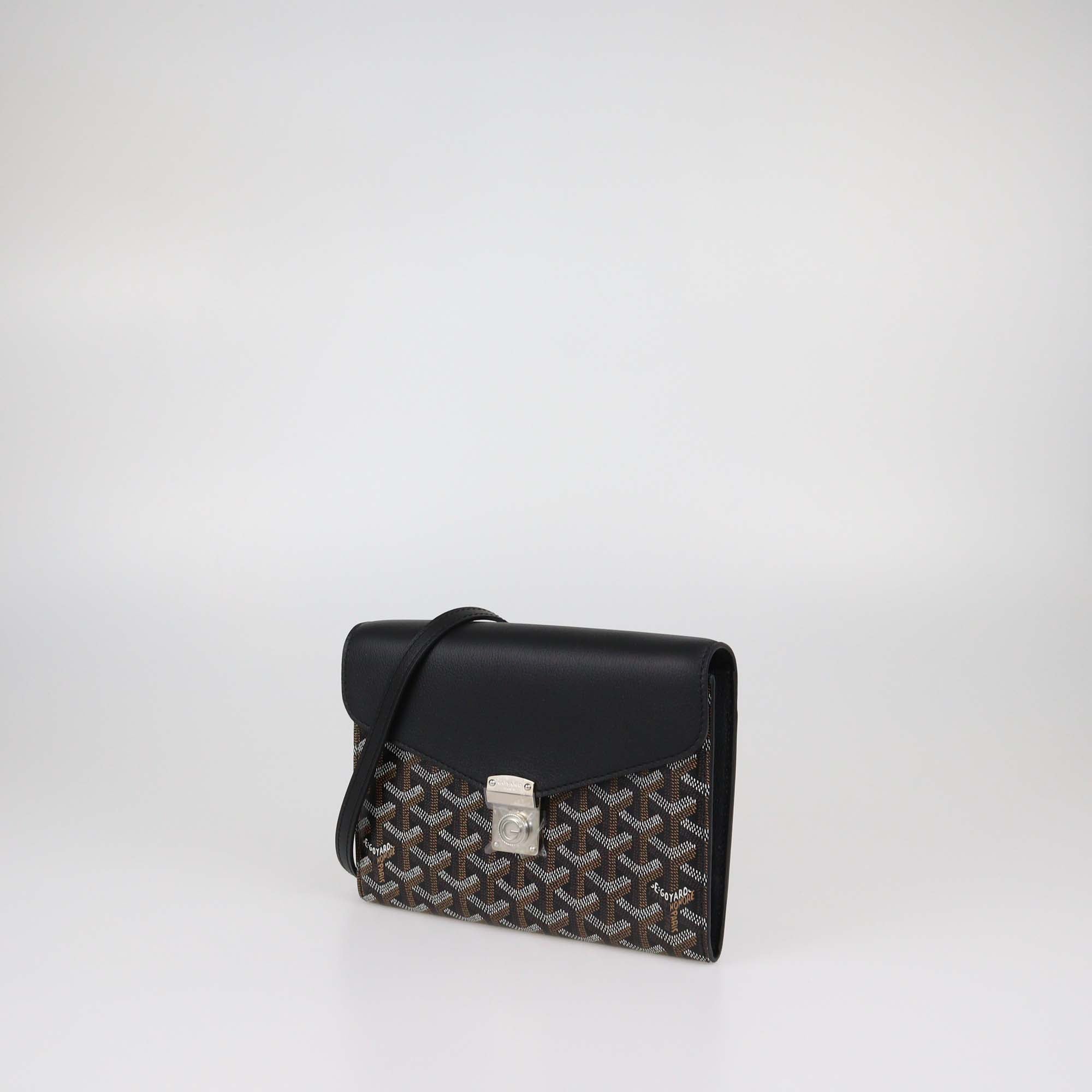 Goyard Black Goyardine Coated Canvas and Leather Chypre Wallet-Pouch