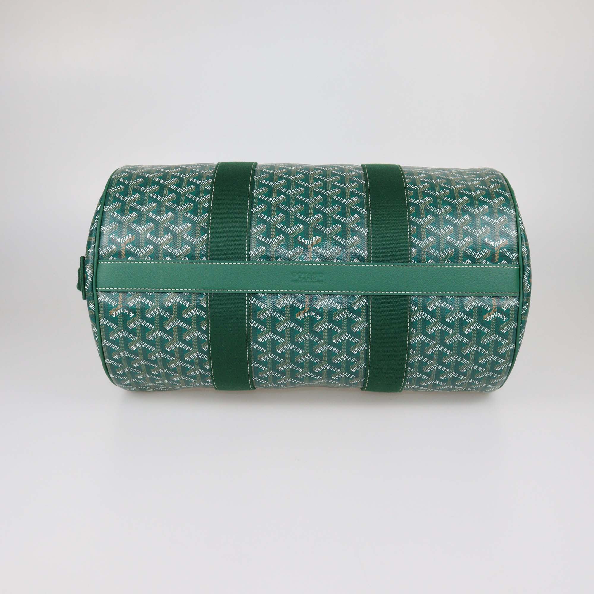 Goyard Green Goyardine Coated Canvas Barrel 40 Sports Bag