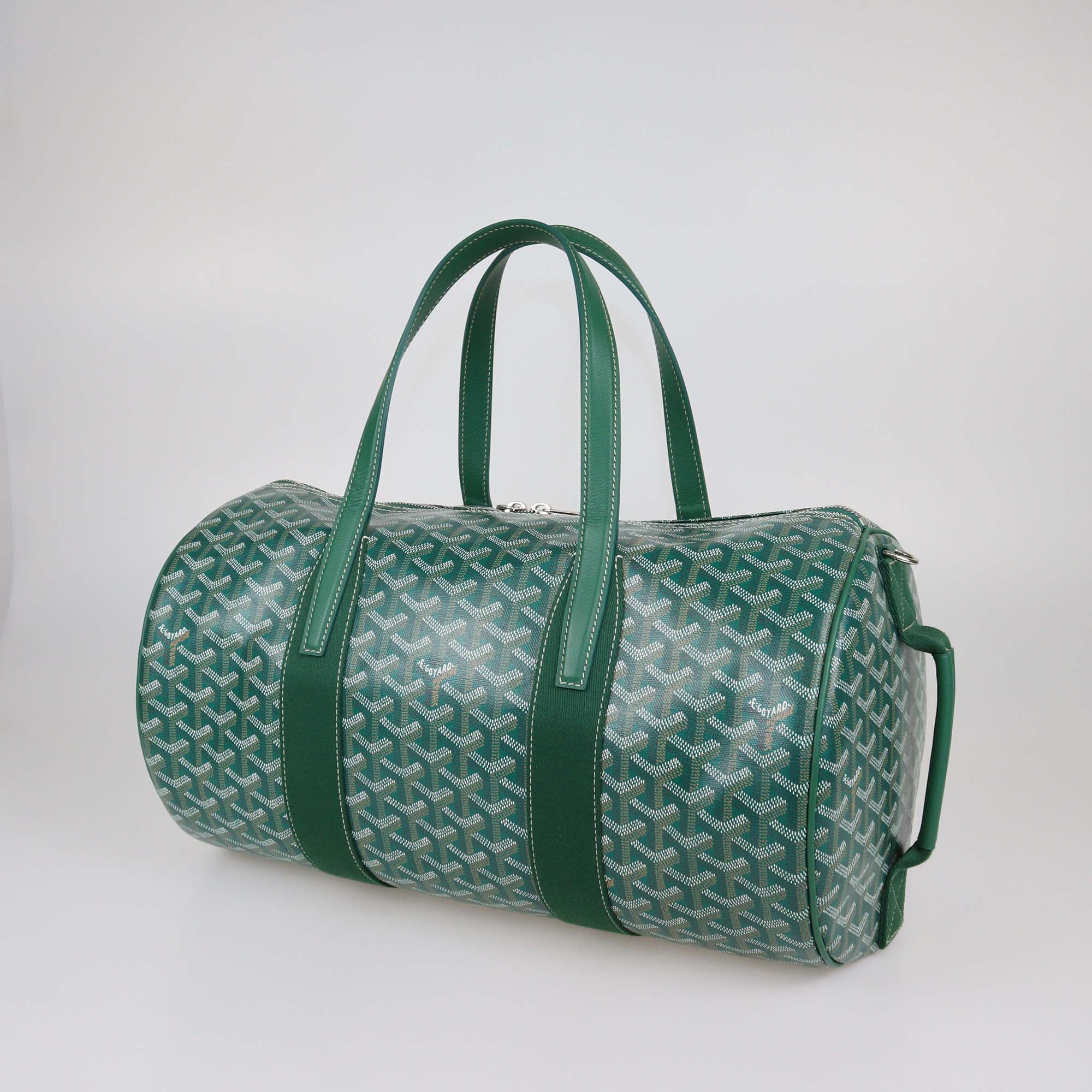 Goyard Green Goyardine Coated Canvas Barrel 40 Sports Bag