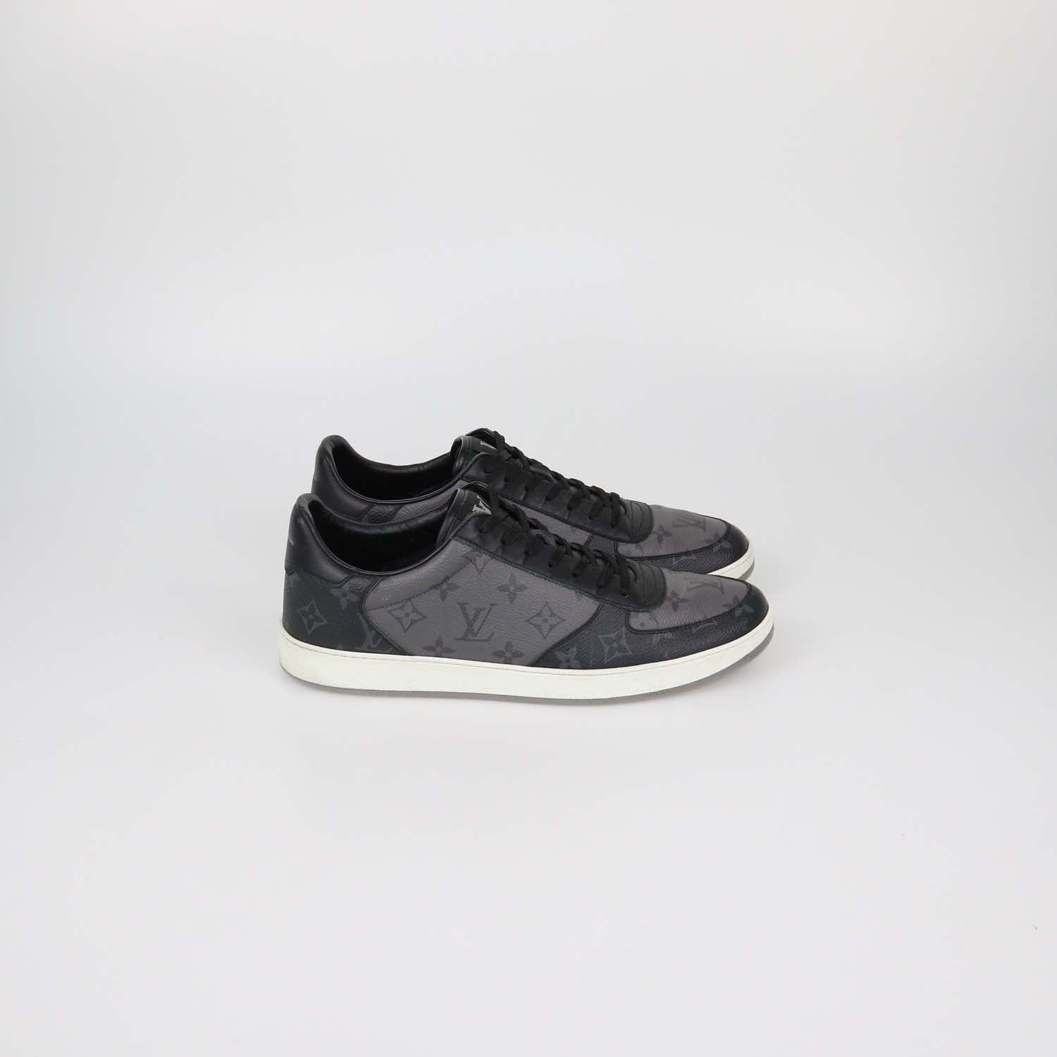 Louis Vuitton Black/Grey Monogram Canvas Rivoli Low Top Sneakers